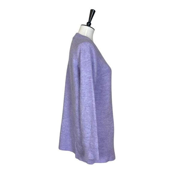 Almost Famous Sweater V-neck Tunic Soft Fuzzy Knit Purple Women’s Size Large - Picture 3 of 10